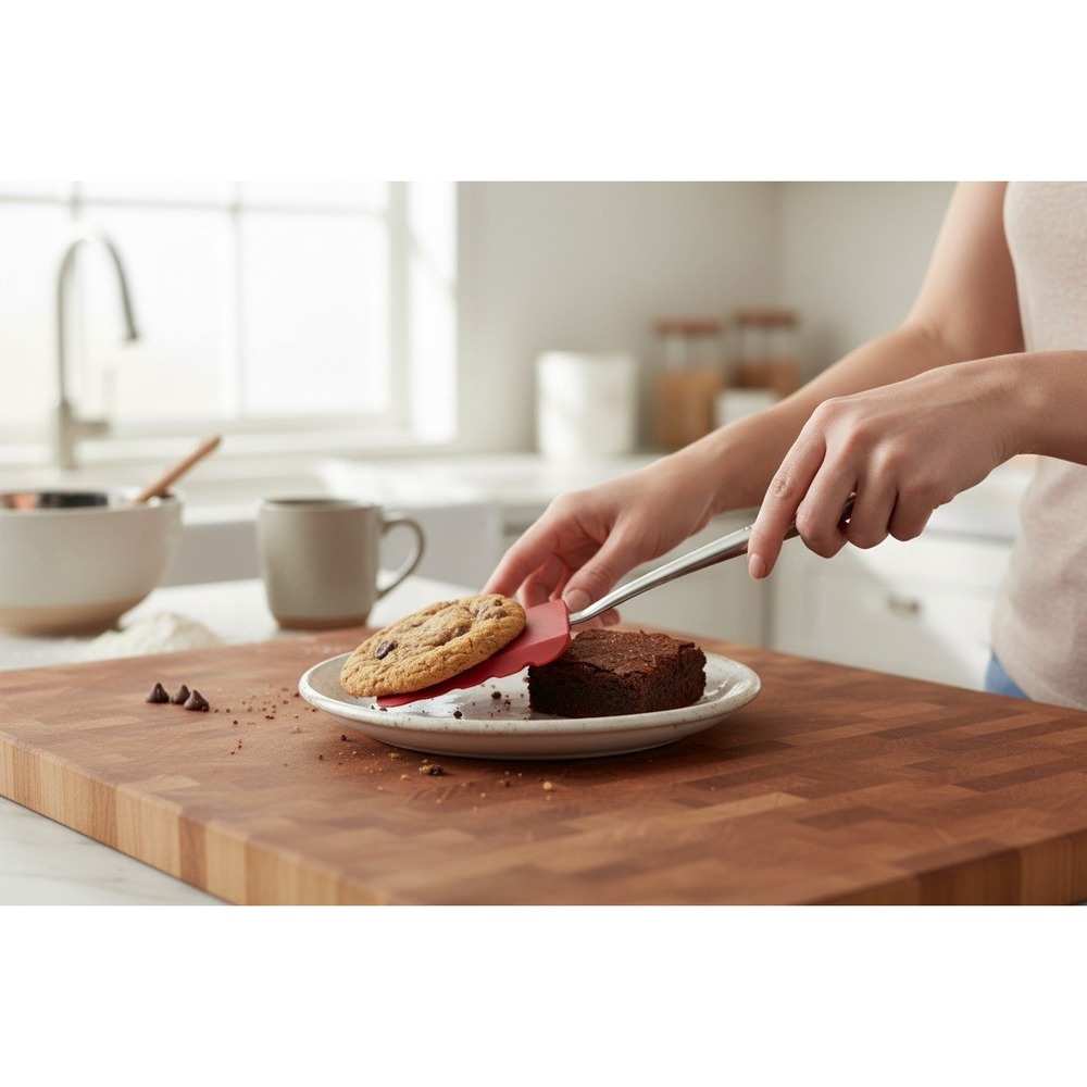 Farberware Cookie Brownie Turner Kitchen Spatula Red Silver Brand New Silicone